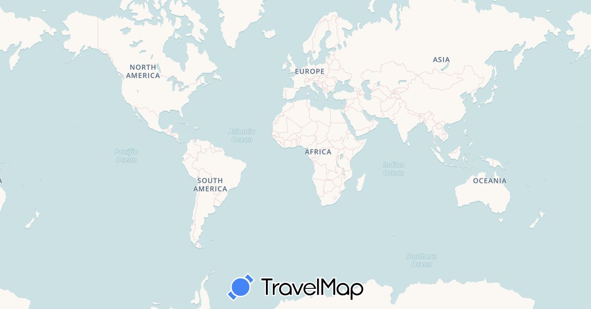 TravelMap itinerary: driving, hitchhiking in Mauritania (Africa)